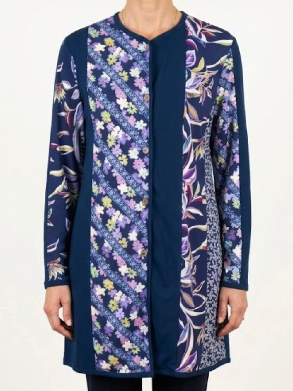NWT Koos of Course long shirt sz small blue floral print